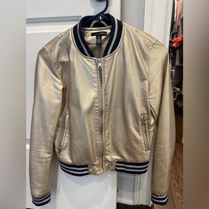 Aqua Gold Bomber Jacket